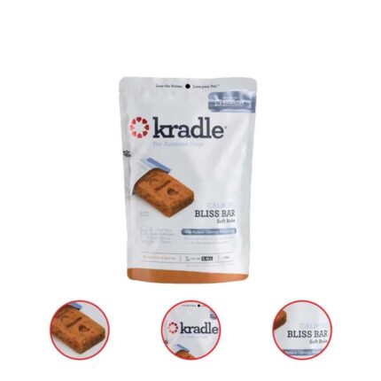 Kradle Calming Bliss Bar Soft Bake Dog Bars Peanut Butter Bacon Flavor 6 Bar Treats 12 Ounce Bag