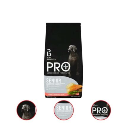 Pure Balance Pro+ Senior Salmon & Brown Rice Recipe Dry Dog Food for Senior Dogs 8 Pound