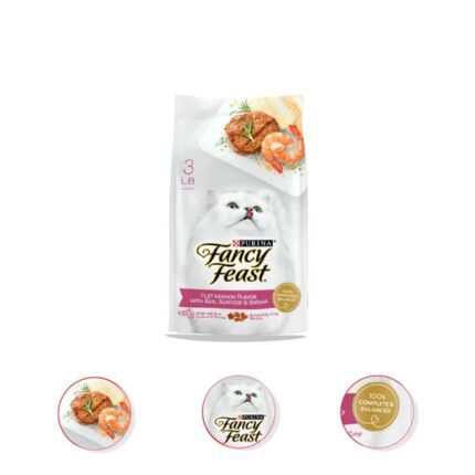 Fancy Feast Gourmet Filet Mignon Flavor with Real Seafood & Shrimp Dry Cat Food, 3-lb Bag (Pack of 2)