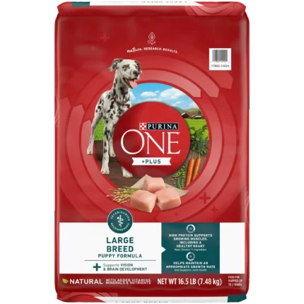 Purina ONE Natural High Protein Large Breed Dry Puppy Food Plus Large Breed Formula 16.5 Pound Bag