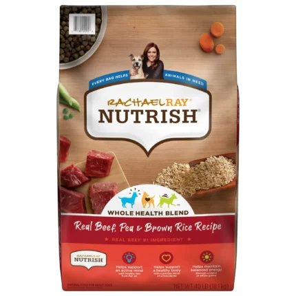 Rachael Ray Nutrish Real Beef Pea & Brown Rice Recipe Dry Dog Food 40 Pound Bag (Packaging May Vary)