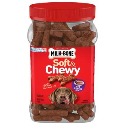 Milk Bone Soft and Chewy Dog Treats Beef & Filet Mignon Recipe With Chuck Roast 25 ounce Container