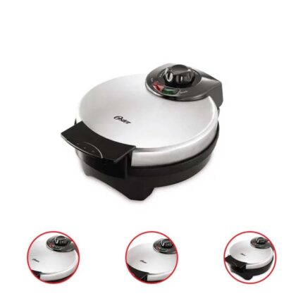 Oster 8 Inches Nonstick Belgian Waffle Maker with Temperature Control Silver