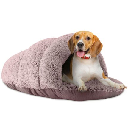 Sleepy Pet Slipper Oval Round Cuddler Pet Bed (33" x 25"  Blush)