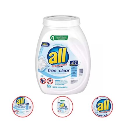 all Mighty Pacs Laundry Detergent Free Clear for Sensitive Skin (120 Count )