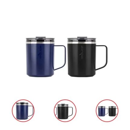 Reduce 14 Ounce Hot-1 Travel Mug Set 2 Pack (Black/Sapphire)