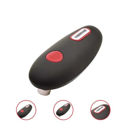 Farberware Hands-Free Battery Operated Black Can Opener in Red