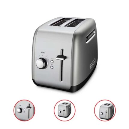 KitchenAid 2 Slice Toaster with Manual Lift Lever Metallic