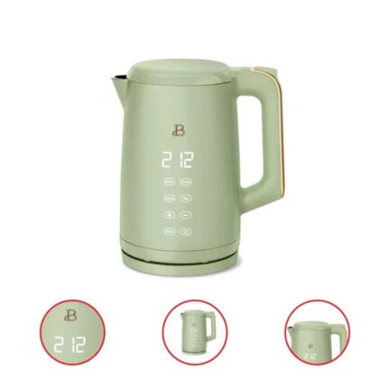 Beautiful 1.7 Liter One Touch Electric Kettle Sage Green by Drew Barrymore