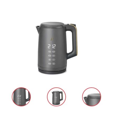 Beautiful 1.7 Liter One Touch Electric Kettle Oyster Grey by Drew Barrymore