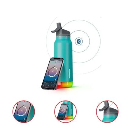 HidrateSpark Pro 32- Ounce Stainless Steel Smart Water Bottle w/ Straw (Sea Glass)