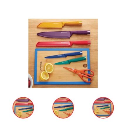 Tomodachi by Hampton Forge 12-Piece Akita Cutlery Set with Cutting Board (Multi)