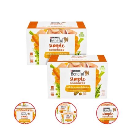 Purina Beneful Simple Goodness Tender Meaty Morsels Adult Dog Food, Stay Fresh Pouches (64 ct.)