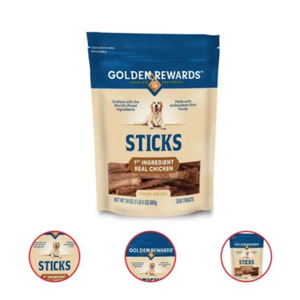 Golden Rewards Dry Chicken Stick Treats 24 Ounce Bag (Pack Of 2)