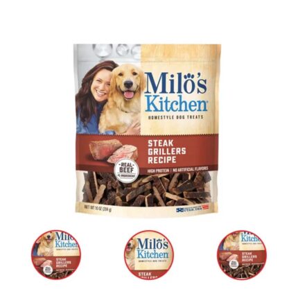 Milo's Kitchen Steak Grillers Beef Recipe With Angus Steak Dog Treats 10 Ounce (Pack Of 2)