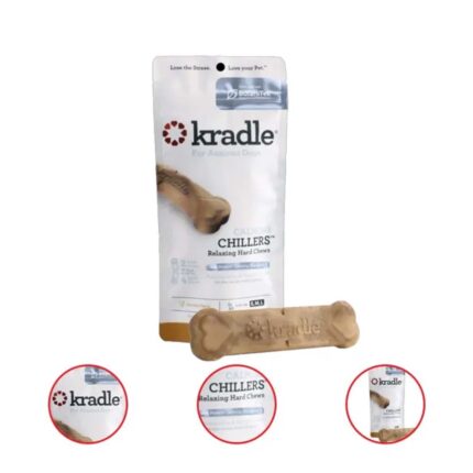 Kradle Calming Chillers Relaxing Hard Dog Chews Chicken Flavor 2 Chews 4 Ounce Bag (Pack Of 2)