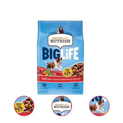 Rachael Ray Nutrish Big Life Dry Dog Food for Big Dogs Hearty Beef Veggies & Brown Rice Recipe 14 Pound Bag