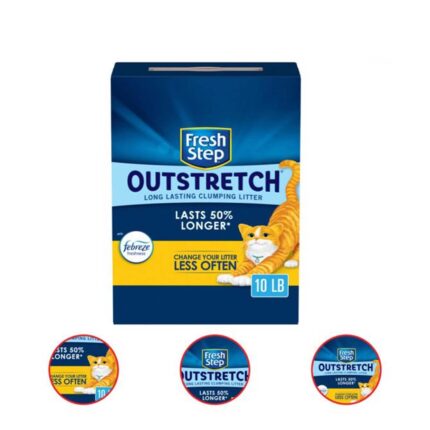 Fresh Step Outstretch Long Lasting Concentrated Litter with Febreze Clumping Cat Litter 10 Pound (Pack Of 2)
