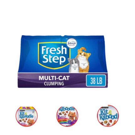 Fresh Step Multi Cat Scented Litter with Febreze Clumping Cat Litter 38 Pound