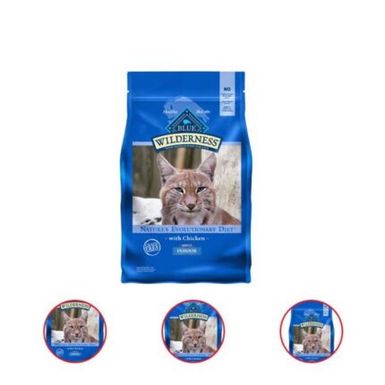 Blue Buffalo Wilderness High Protein Indoor Chicken Dry Cat Food for Adult Cats Grain Free 4 Pound Bag
