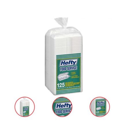 Hefty Food Service Containers Rectangle 9 3/4" x 5" x 3 1/4" (125 ct.)