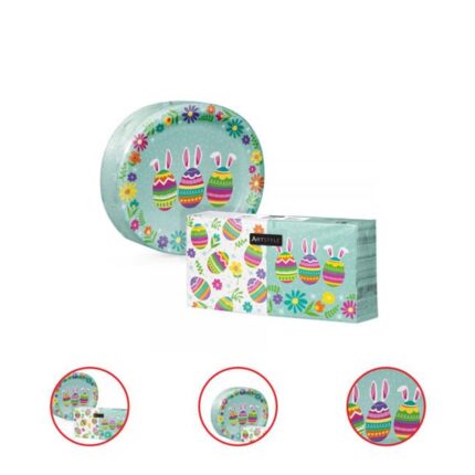 Artstyle Easter Fun Oval Paper Plates & Napkins Kit (250 ct.)