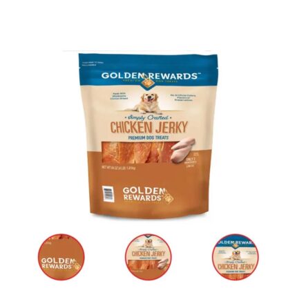 Golden Rewards Chicken Flavor Premium Dry Jerky Treats for All Dogs 64 Ounce
