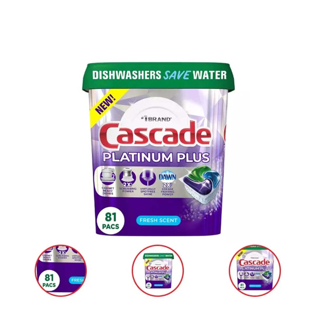 Cascade Platinum Plus ActionPacs Dishwasher Detergent Pods
