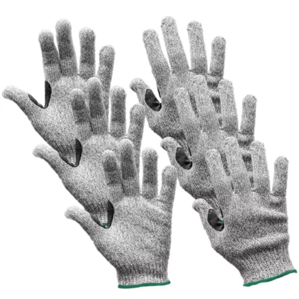 Kleen Chef White Reinforced Cut Resistant Gloves, Touchscreen Compatible, 3 pairs (Small)