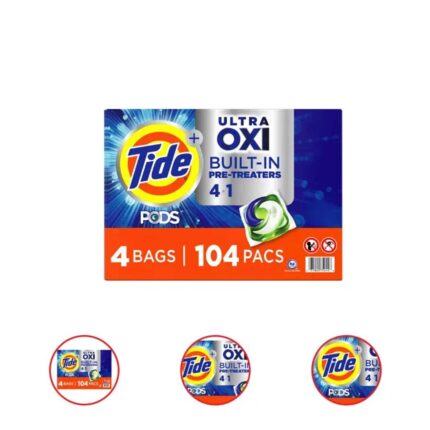 Tide PODS + Ultra Oxi Liquid Detergent Pacs (104 pacs)