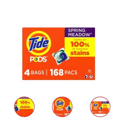 Tide PODS Liquid Laundry Detergent Pacs Spring Meadow (168 Count )