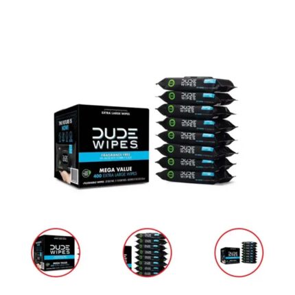 DUDE Wipes Flushable Wipes Extra Large Fragrance-Free Wipes (400 Count )