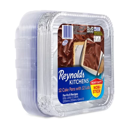 Reynolds Kitchens Aluminum 8" x 8" Cake Pans with Lids (12 ct.)