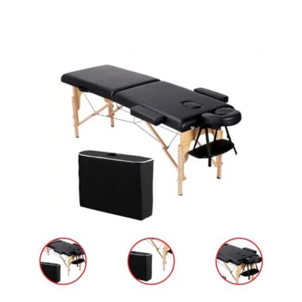 84 Inches Adjustable 2 Section Massage Table Portable With Headrest Armrest Hand Pallet
