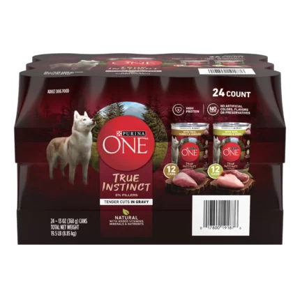 Purina ONE Natural Canned Wet Dog Food, True Instinct Tender Cuts Variety Pack (13 oz./can, 24 cans)