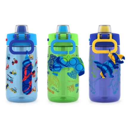Ello Colby Pop! 14oz Tritan Kids Water Bottle with Fidget Toy, 3-Pack (Monster Mania)