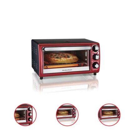 Hamilton Beach Toaster Oven Red with Gray Accents