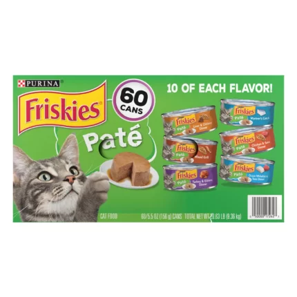 Purina Friskies Pate Wet Cat Food, Variety Pack (5.5 oz., 60 ct.)
