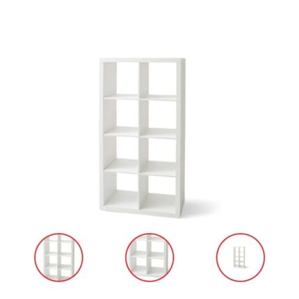 8-Cube Organizer Unit Shelves Storage Modern Bookcase TV Stand Furniture White