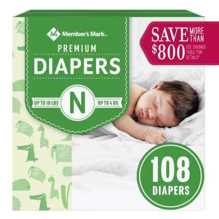 Member's Mark Premium Baby Diapers (Newborn - 108 ct. (Up to 10 lbs.)