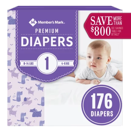 Member's Mark Premium Baby Diapers ( 1 - 176 ct. (8 - 14 lbs.)
