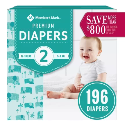 Member's Mark Premium Baby Diapers (2 - 196 ct. (12 - 18 lbs.)