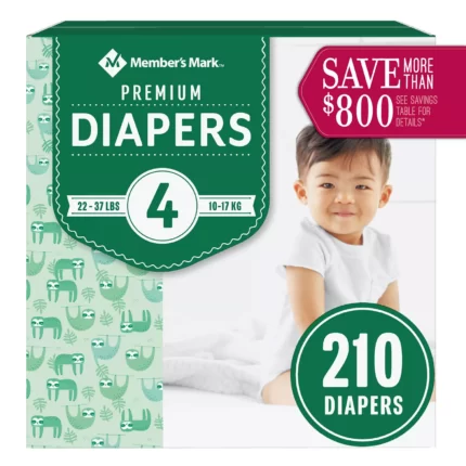 Member's Mark Premium Baby Diapers  4 - 210 ct. (22 - 37 lbs.)