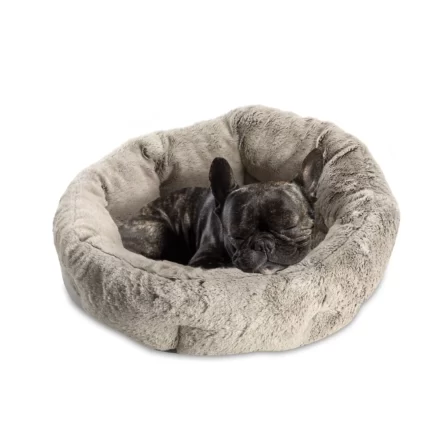 Sleepy Pet Quilted Slumber Oval Round Cuddler, 22" x 22" (Cocoa Tan)
