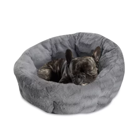 Sleepy Pet Quilted Slumber Oval Round Cuddler, 22" x 22" (Cream)