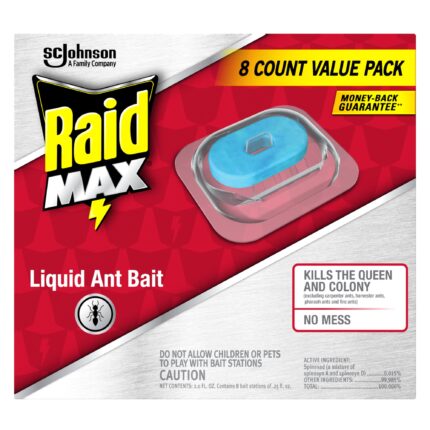 Raid® Max Liquid Ant Bait; Kills Ants Where They Breed Contains 8 Bait Stations 1 PC (Pack of 2)