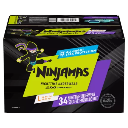 Ninjamas Nighttime Bedwetting Underwear for Boys  L/XL - 34 ct. (64 - 125 lbs.)