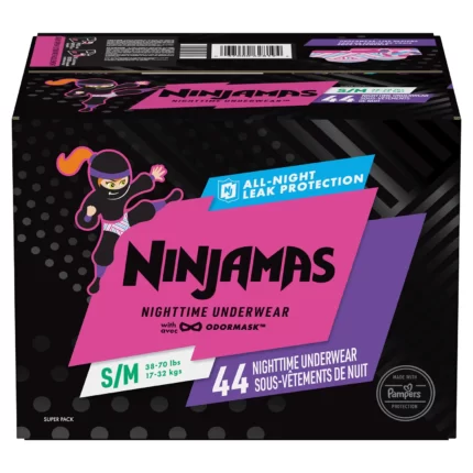 Ninjamas Nighttime Bedwetting Underwear for Girls S/M - 44 ct. (38 - 65 lbs.)