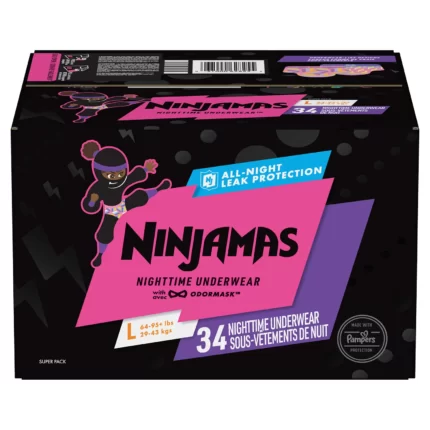 Ninjamas Nighttime Bedwetting Underwear for Girls  L/XL - 34 ct. (64 - 125 lbs.)