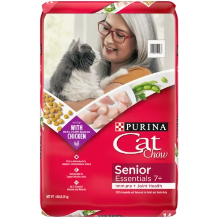 Purina Cat Chow Joint Health Dry Cat Food for Senior Cats 14 Pound Bag